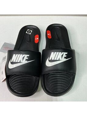 Nike Victori One Womens Slide Sandals Black/White Size 7 Synthetic Leather